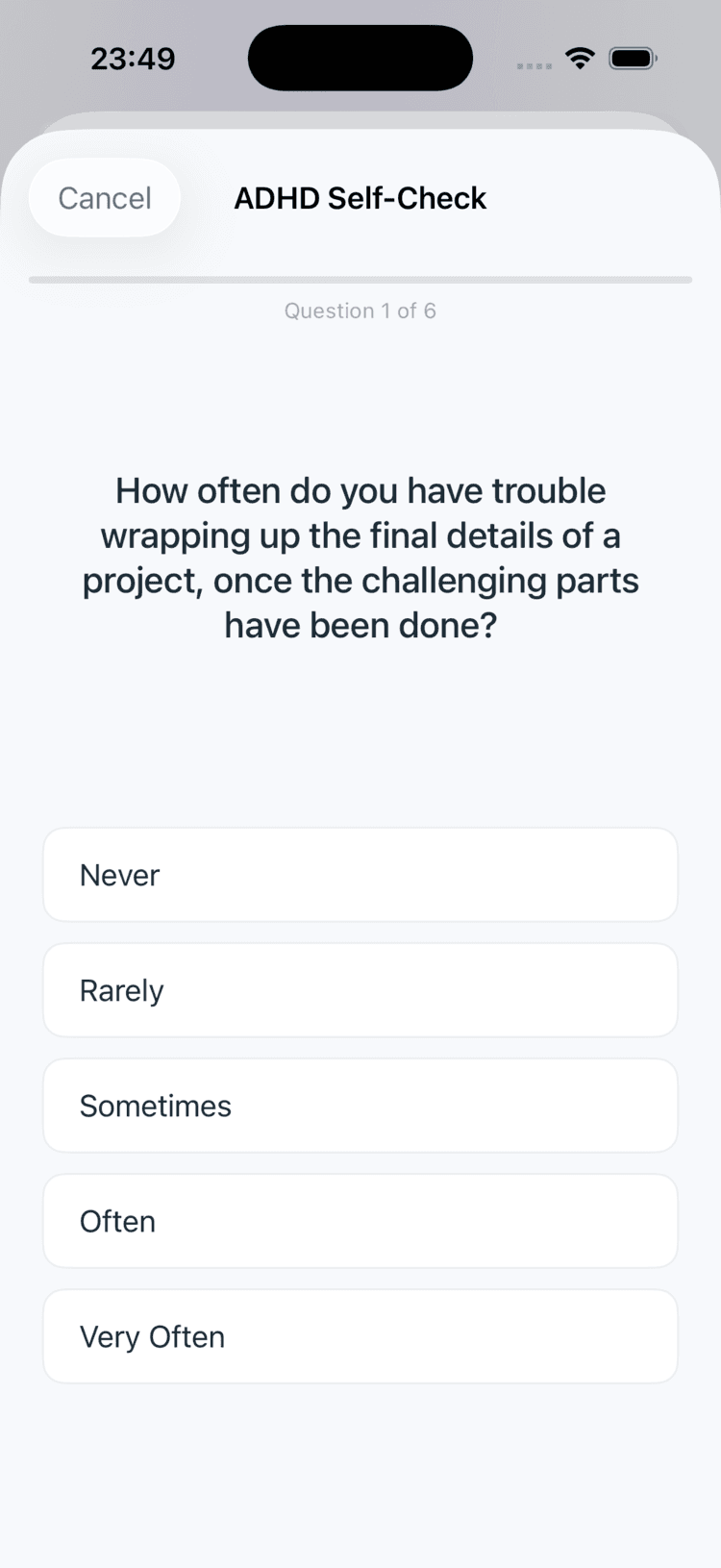 Dein ADHS-Screening in der App